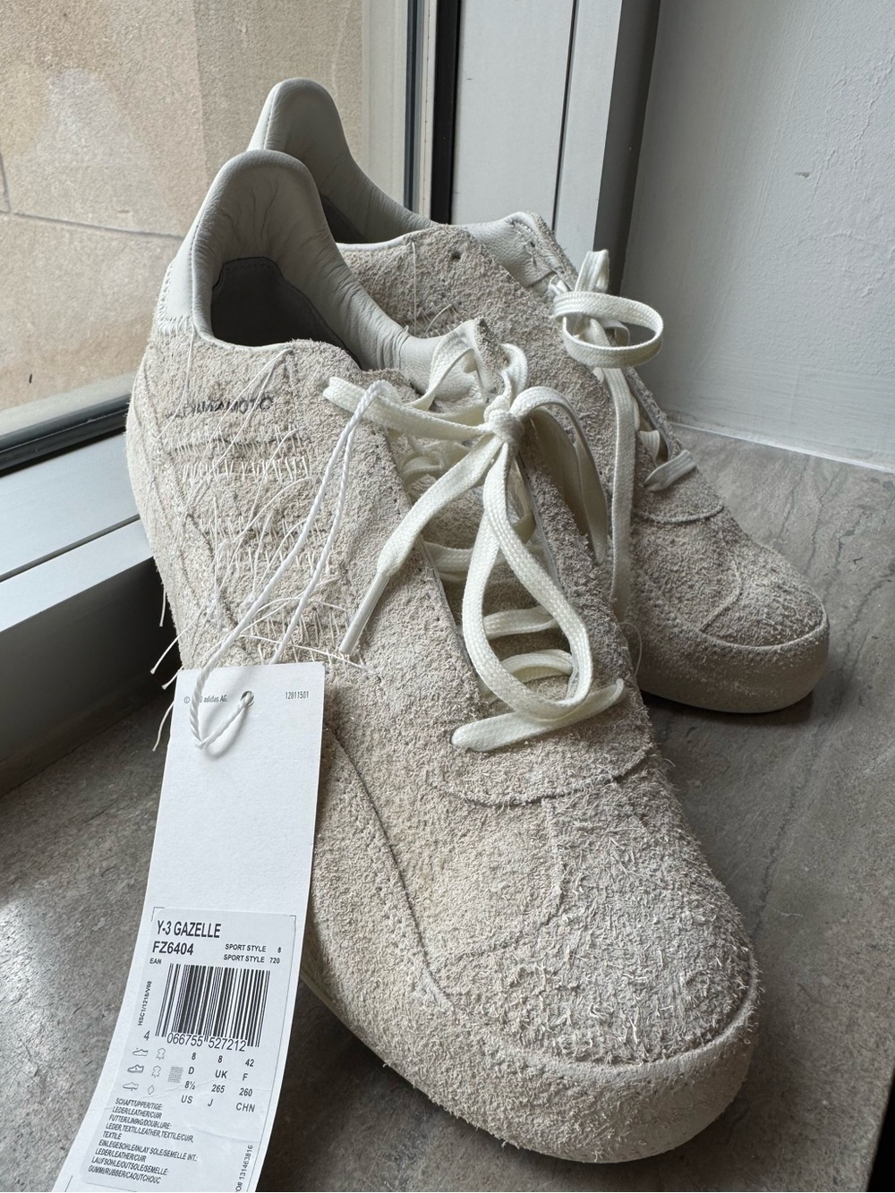 Y-3 Men Adidas Gazelle 'Off White Sashiko'  | Size 8.5 | NWT